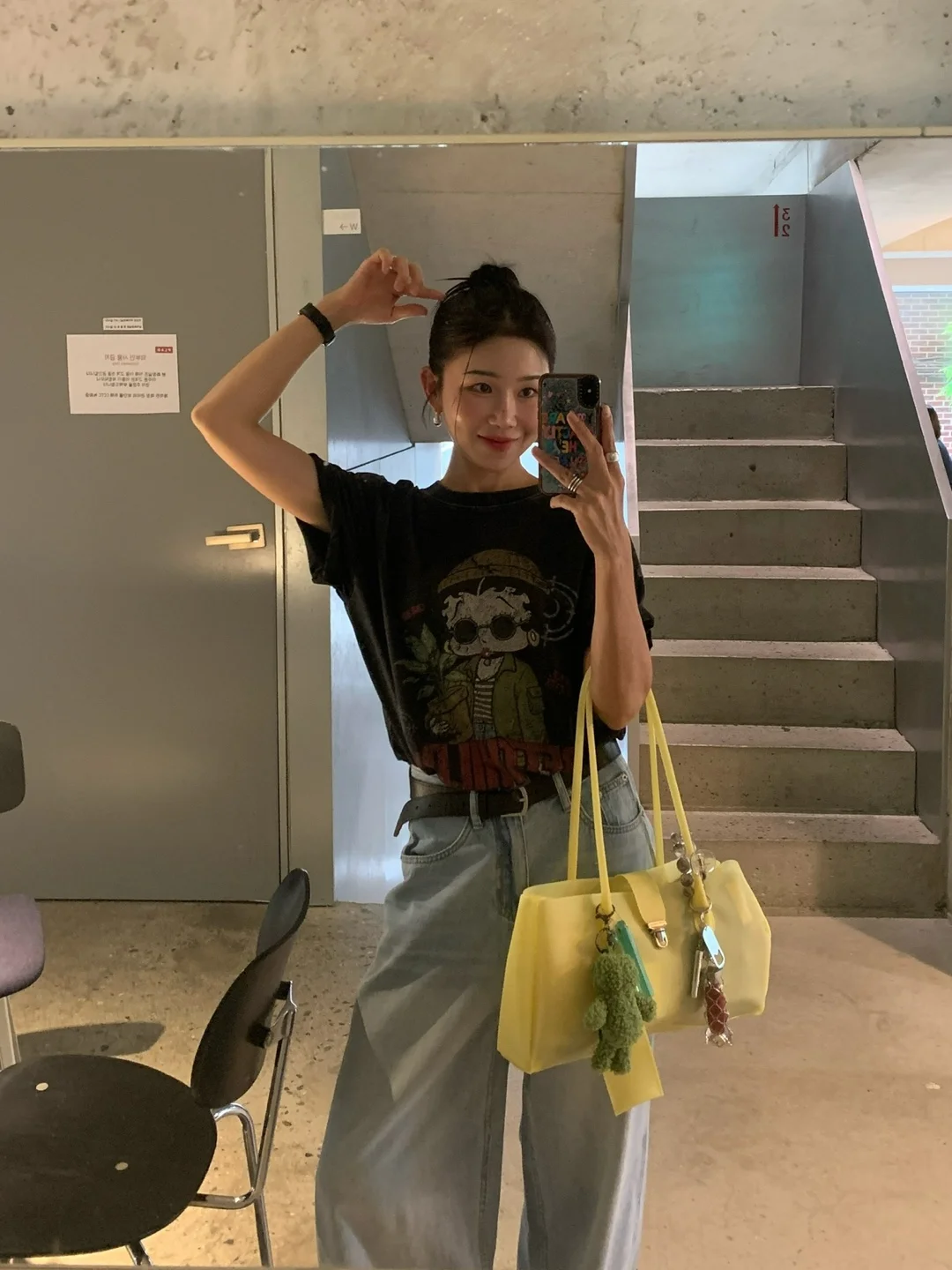 [다미 Pick] 베티붑 베틸다 오버핏 반팔 티셔츠_차콜