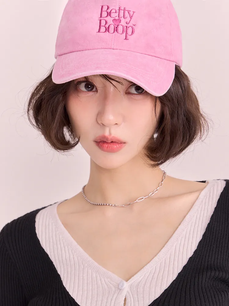 베티붑 피그먼트 워싱 로고 볼캡_핑크