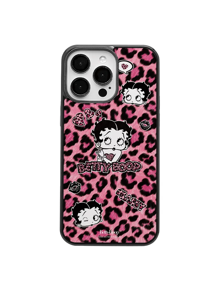 베티붑 코지 레오파드 퍼 에폭시 범퍼 폰케이스_핑크