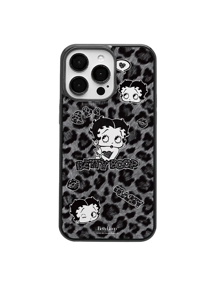 베티붑 코지 레오파드 퍼 에폭시 범퍼 폰케이스_블랙