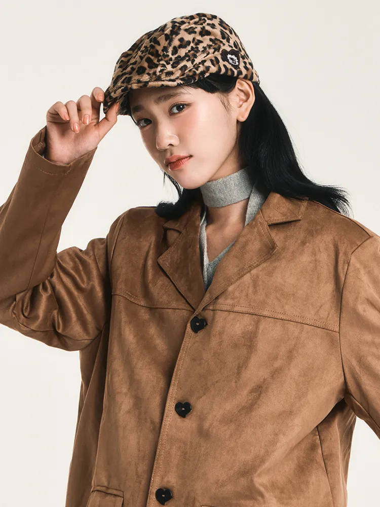 베티붑 레오파드 퍼 헌팅캡_브라운